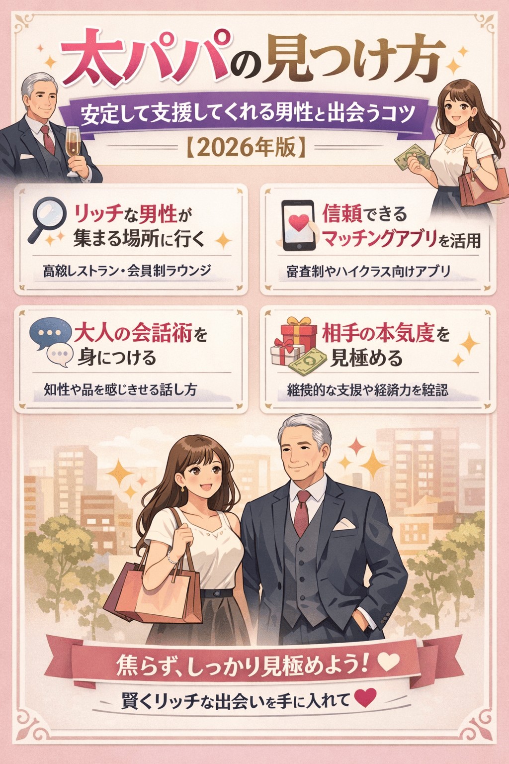 太パパの見つけ方｜安定して支援してくれる男性と出会うコツ【2026年版】